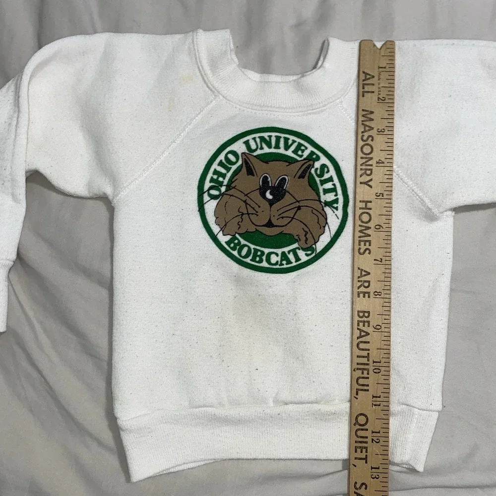 Vintage 80s Ohio University Bobcats Crewneck Sweatshirt 2T Baby/Toddler Made USA